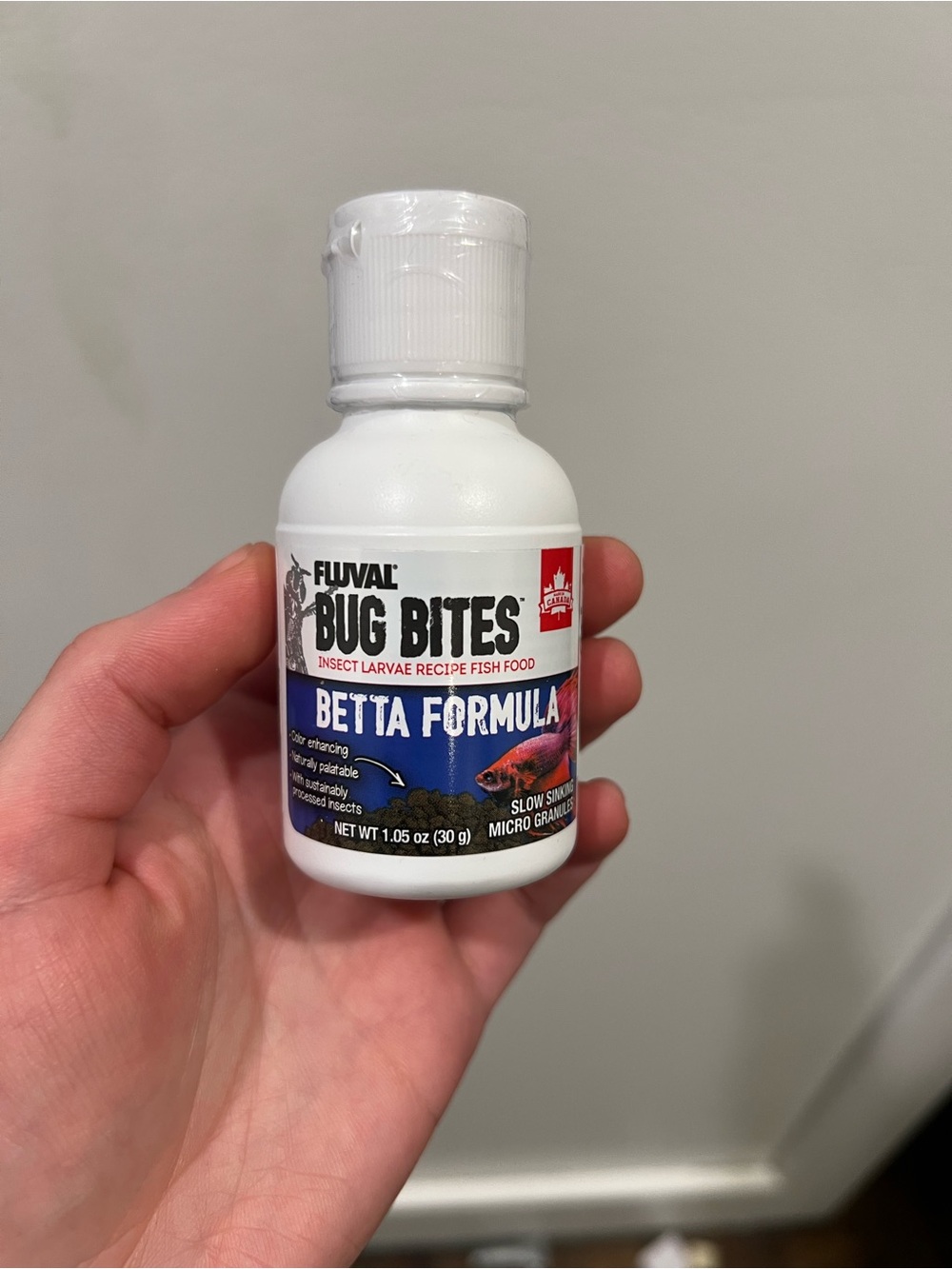 Bug Bites Betta Formula Fish Food - White Bottle